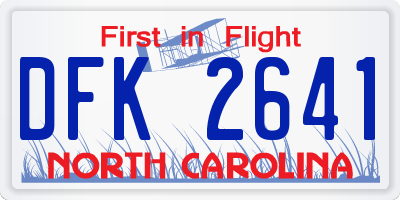 NC license plate DFK2641