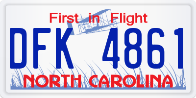 NC license plate DFK4861