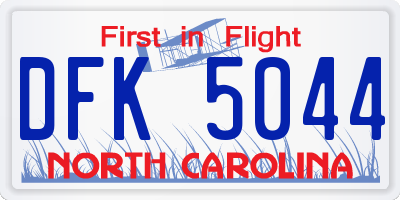 NC license plate DFK5044