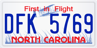 NC license plate DFK5769