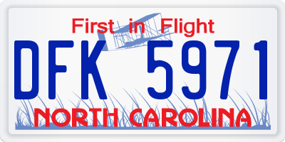 NC license plate DFK5971