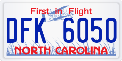 NC license plate DFK6050