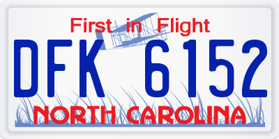 NC license plate DFK6152