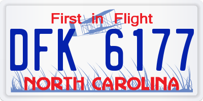 NC license plate DFK6177