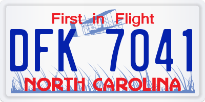 NC license plate DFK7041