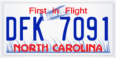 NC license plate DFK7091