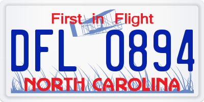 NC license plate DFL0894