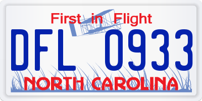 NC license plate DFL0933