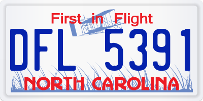 NC license plate DFL5391
