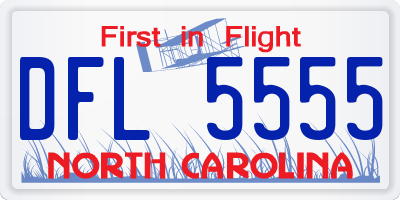 NC license plate DFL5555