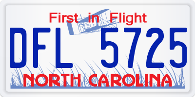 NC license plate DFL5725