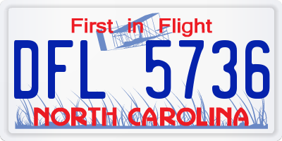 NC license plate DFL5736