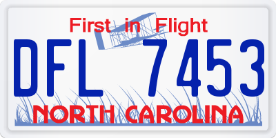 NC license plate DFL7453
