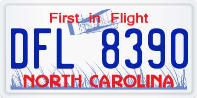 NC license plate DFL8390