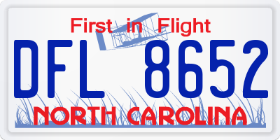 NC license plate DFL8652
