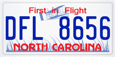 NC license plate DFL8656