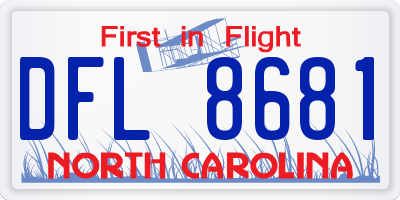 NC license plate DFL8681