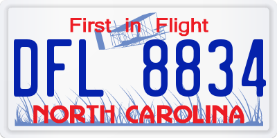 NC license plate DFL8834