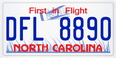 NC license plate DFL8890