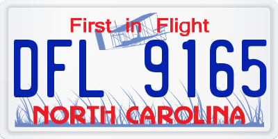 NC license plate DFL9165
