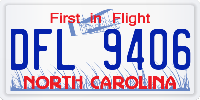 NC license plate DFL9406