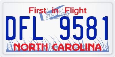 NC license plate DFL9581