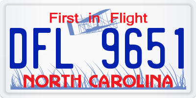 NC license plate DFL9651