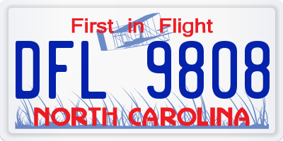 NC license plate DFL9808