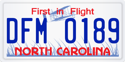 NC license plate DFM0189