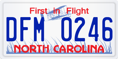NC license plate DFM0246
