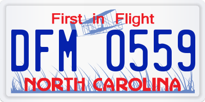 NC license plate DFM0559