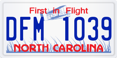 NC license plate DFM1039