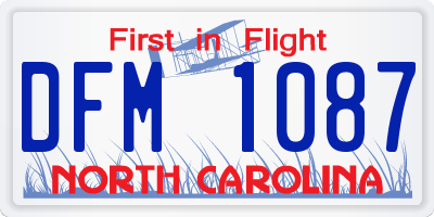 NC license plate DFM1087