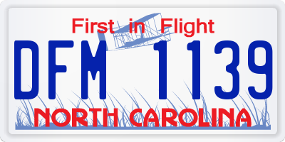 NC license plate DFM1139