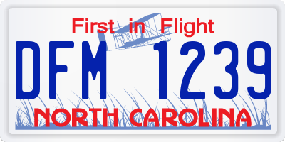 NC license plate DFM1239