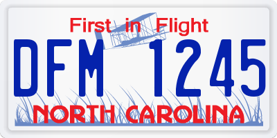 NC license plate DFM1245