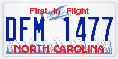 NC license plate DFM1477