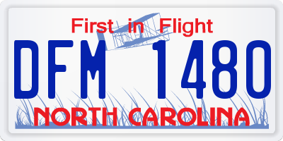 NC license plate DFM1480