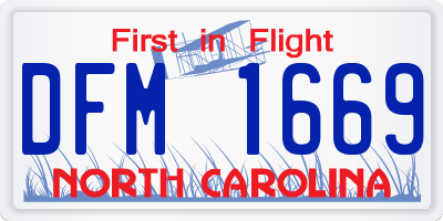 NC license plate DFM1669