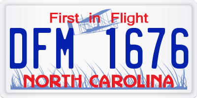 NC license plate DFM1676