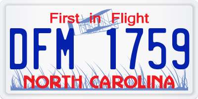 NC license plate DFM1759