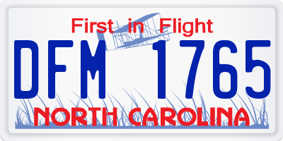NC license plate DFM1765