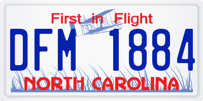 NC license plate DFM1884