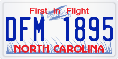 NC license plate DFM1895