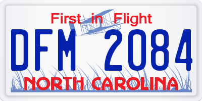 NC license plate DFM2084