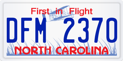 NC license plate DFM2370