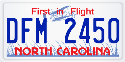 NC license plate DFM2450
