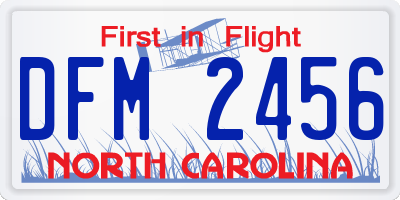 NC license plate DFM2456