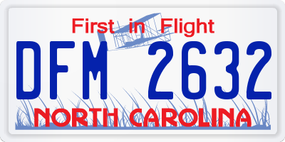 NC license plate DFM2632