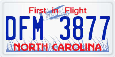 NC license plate DFM3877